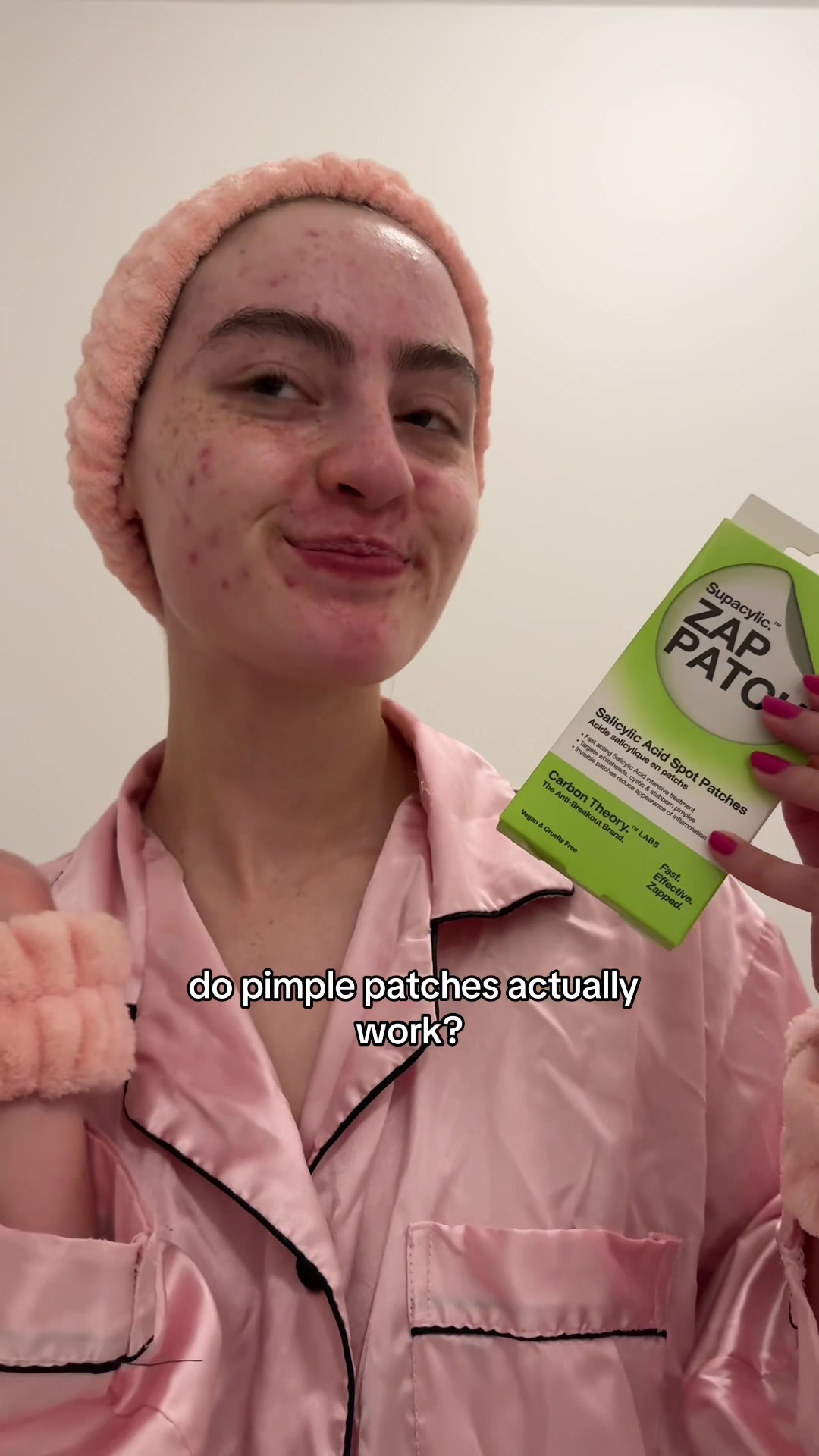 TikTok post by @chlofromwithin for Carbon Theory. Caption reads: [...] out the Zap Patches from the brand @Carbon....