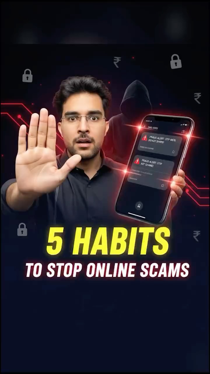 Instagram post by @basic.gyaan for Airtel Payments Bank. Caption reads: #Ad Online scams are getting more advanced every....