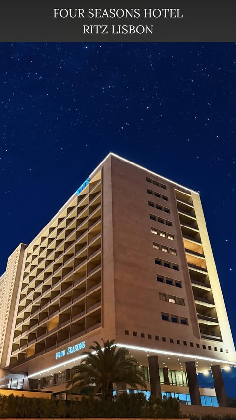 Instagram post by @dfmarin for Four Seasons. Caption reads: Staying at @fslisbon feels like stepping into a....