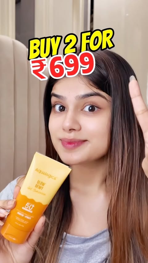 Instagram post by @try_withumang for Aqualogica. Caption reads: Itni lightweight sunscreen?😱 @aqualogica.in....