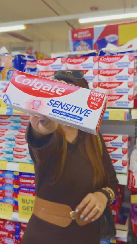 Instagram post by @sup2403 for Colgate. Caption reads: [...] when sensitivity relief can cost less?”....