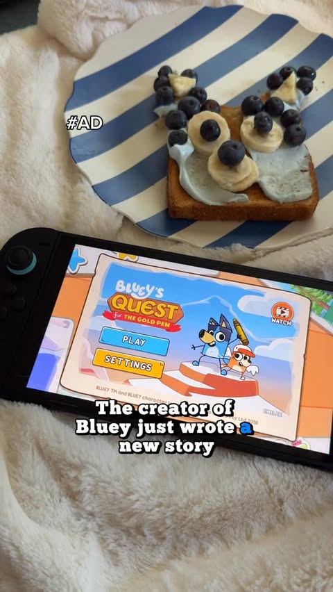 Instagram post by @whimsical_emily for Bluey. Caption reads: #ad This episode is called, Bluey’s Quest for the....