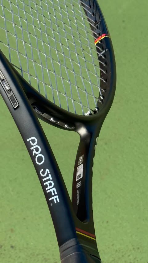 Instagram post by @thebackhanddoctor for Wilson Tennis. Caption reads: [...] the Wilson Pro Staff shine again ✨....