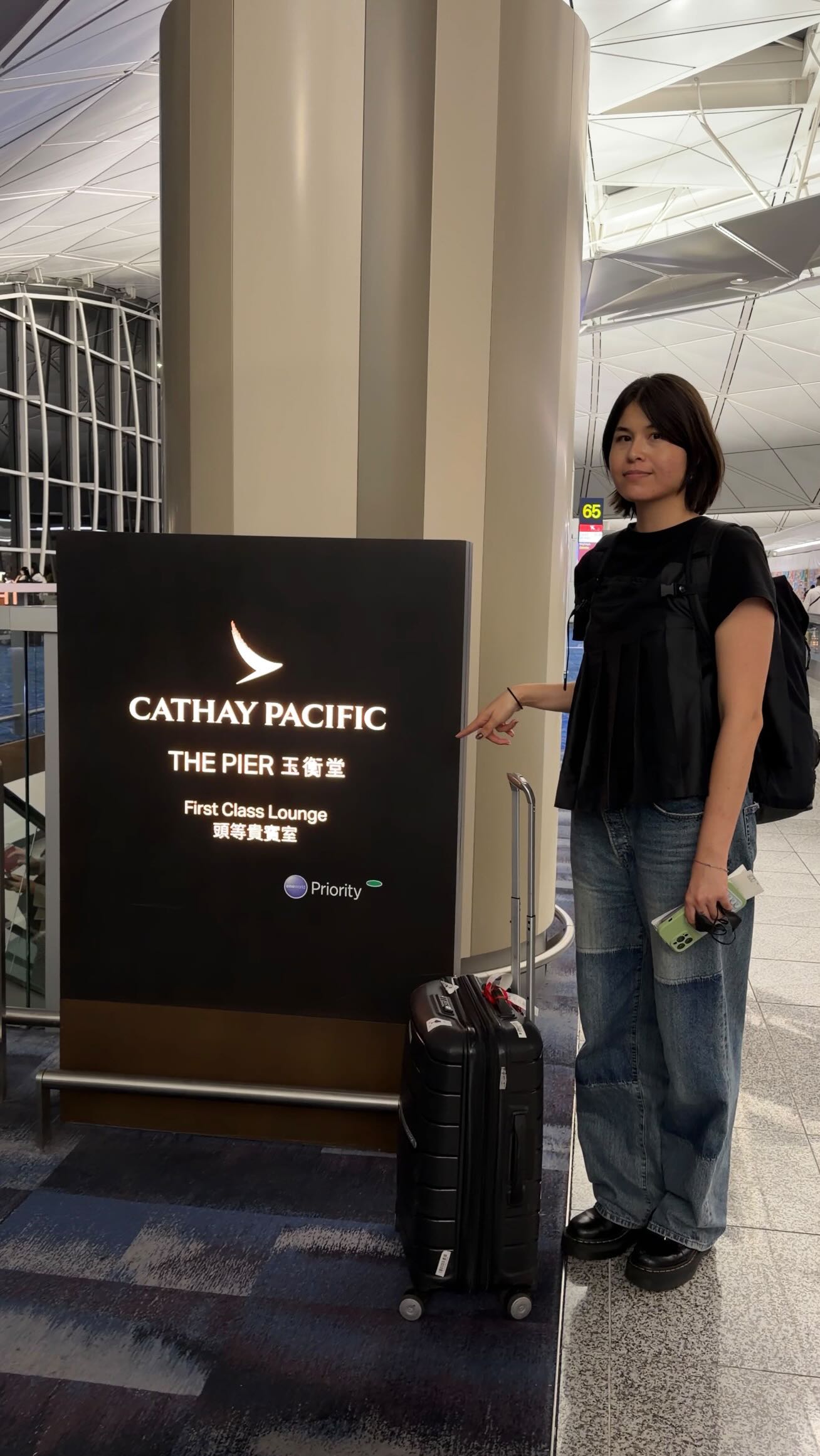 Instagram post by @madebymusashi for Cathay Pacific. Caption reads: the only time we wished the flight was longer 🥲....