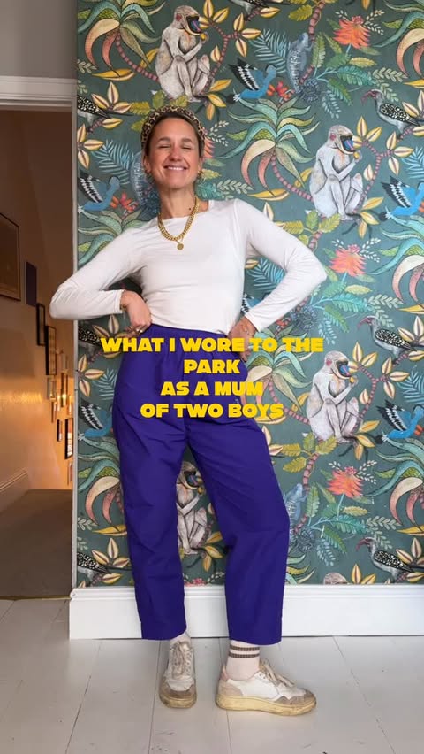 Instagram post by @goodmannersstyle for Damson Madder. Caption reads: What I wore to the park this weekend! Key....