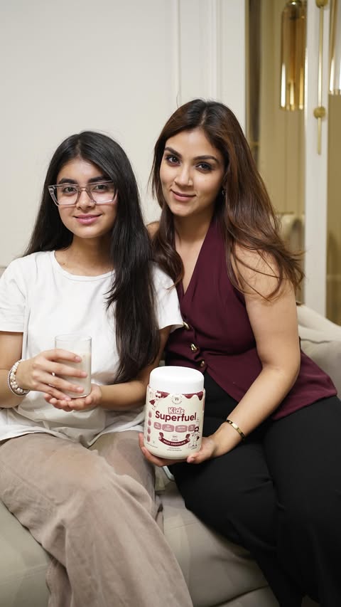 Instagram post by @myrah_vlog for Wellbeing Nutrition. Caption reads: [...] Kids Superfuel by Wellbeing Nutrition ✨ •....