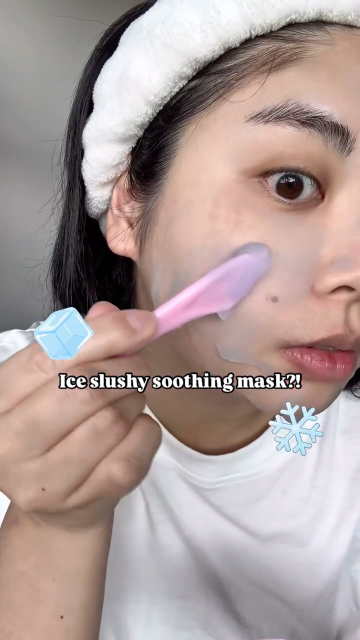Instagram post by @memoirswithmomo for Cheekyglo. Caption reads: [...] you try this ice slushie mask? From....