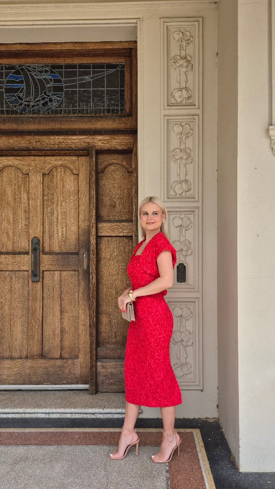 Instagram post by an influencer for SACHA DRAKE. Caption reads: [...] DRESS AND BOLERO SET AD| #sachadrake....