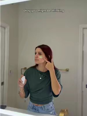 TikTok post by @kaanade for EltaMD. Caption reads: Green sunscreen? 💚 The EltaMD UV Skin Recovery....