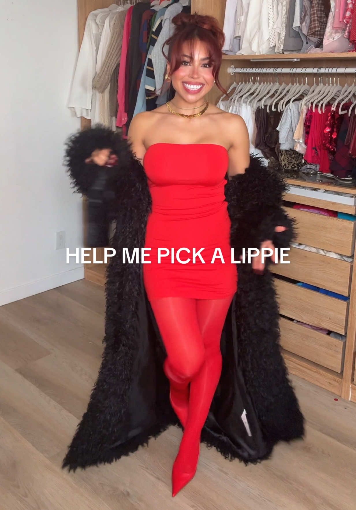 TikTok post by @hhheathermichelle for Kylie Cosmetics. Caption reads: [...] or team 90's vampy🍫 ? either way @Kylie....