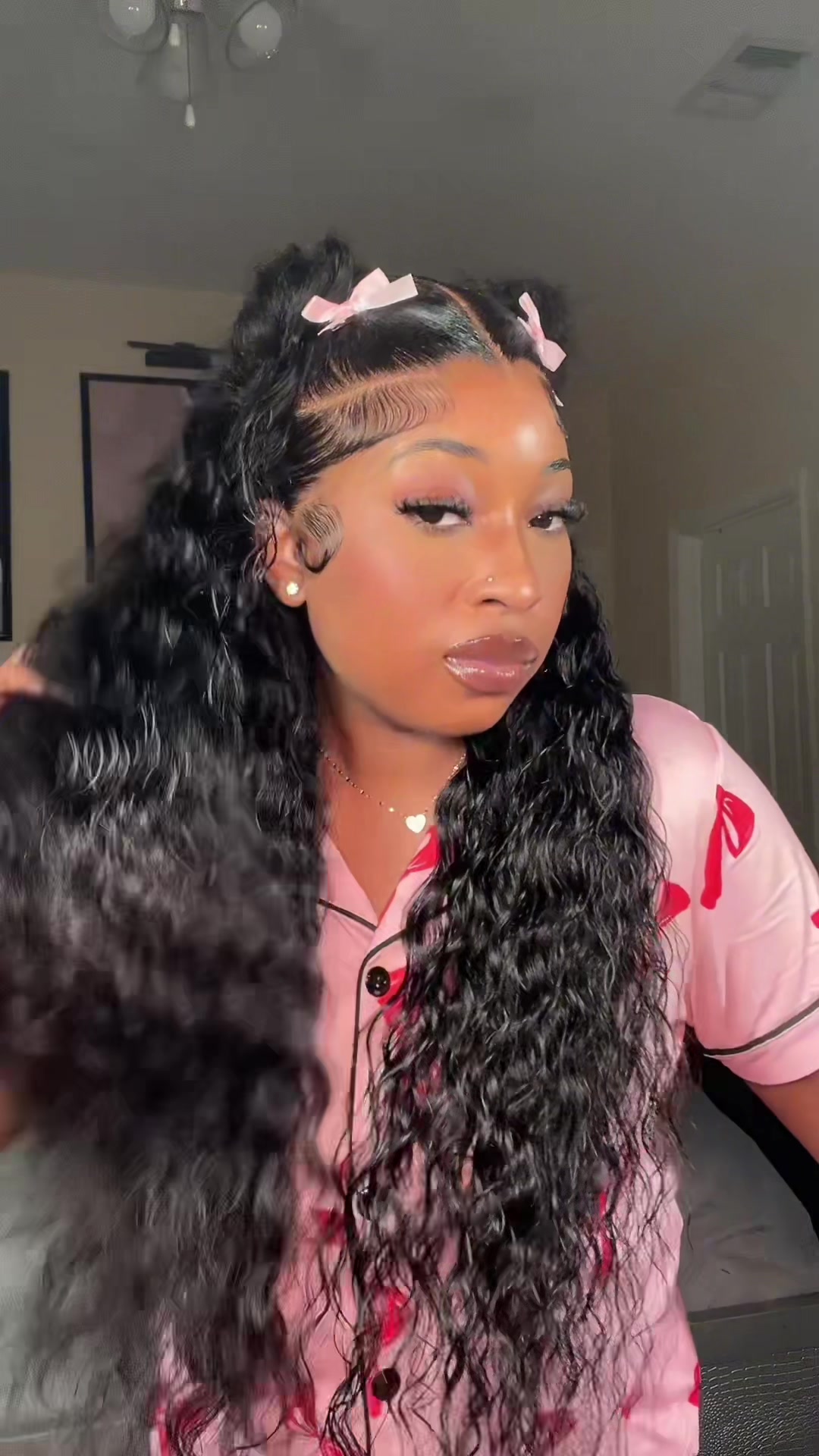 TikTok post by @dinekabivins for Dorsanee Hair. Caption reads: Part 2 | Styling 🫶🏽 @Dorsanee Hair link in bio....