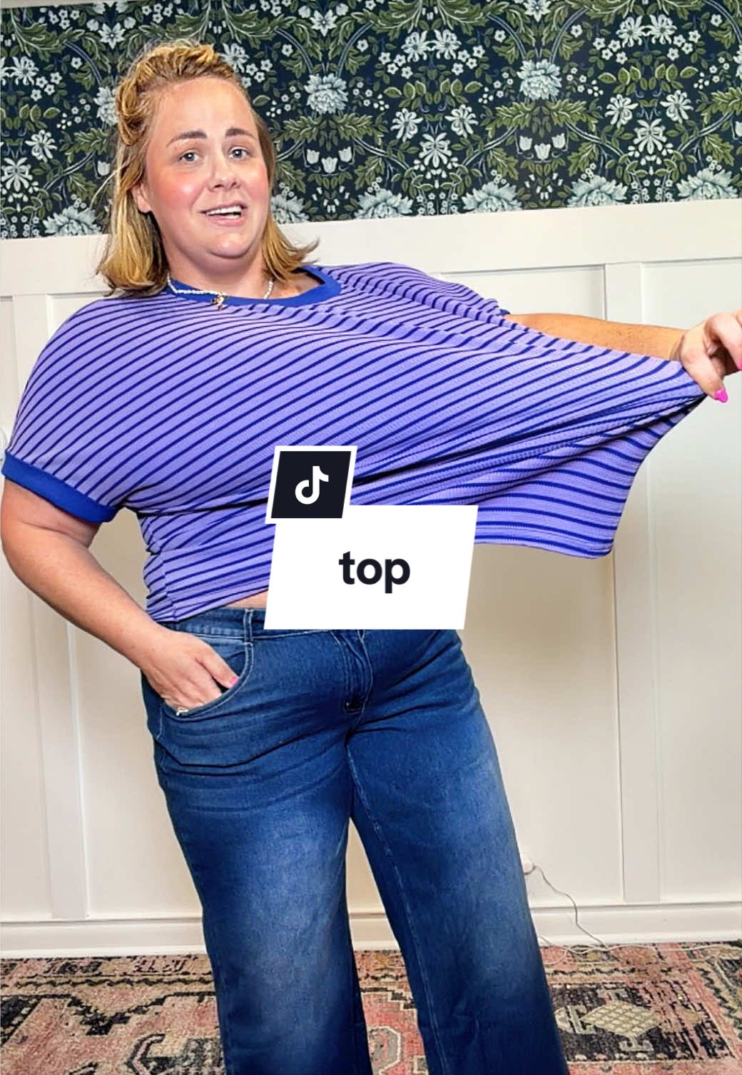 TikTok post by @courtneywearscomfort for Shewin Boutique. Caption reads: love having tops like this in my closet to make....