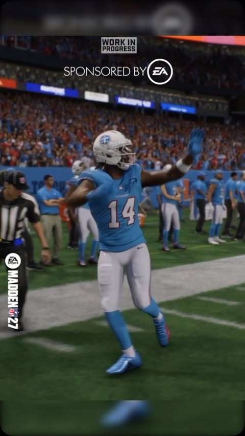 Instagram post by @ericrayweather for EA SPORTS Madden NFL 26. Caption reads: #ad Making Big Plays with the Rookies in Madden 27....
