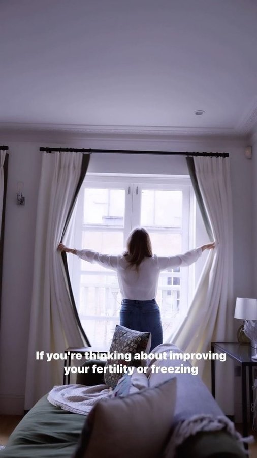 Instagram post by @poppyjamie for ARTAH. Caption reads: AD If you are thinking about freezing your eggs,....