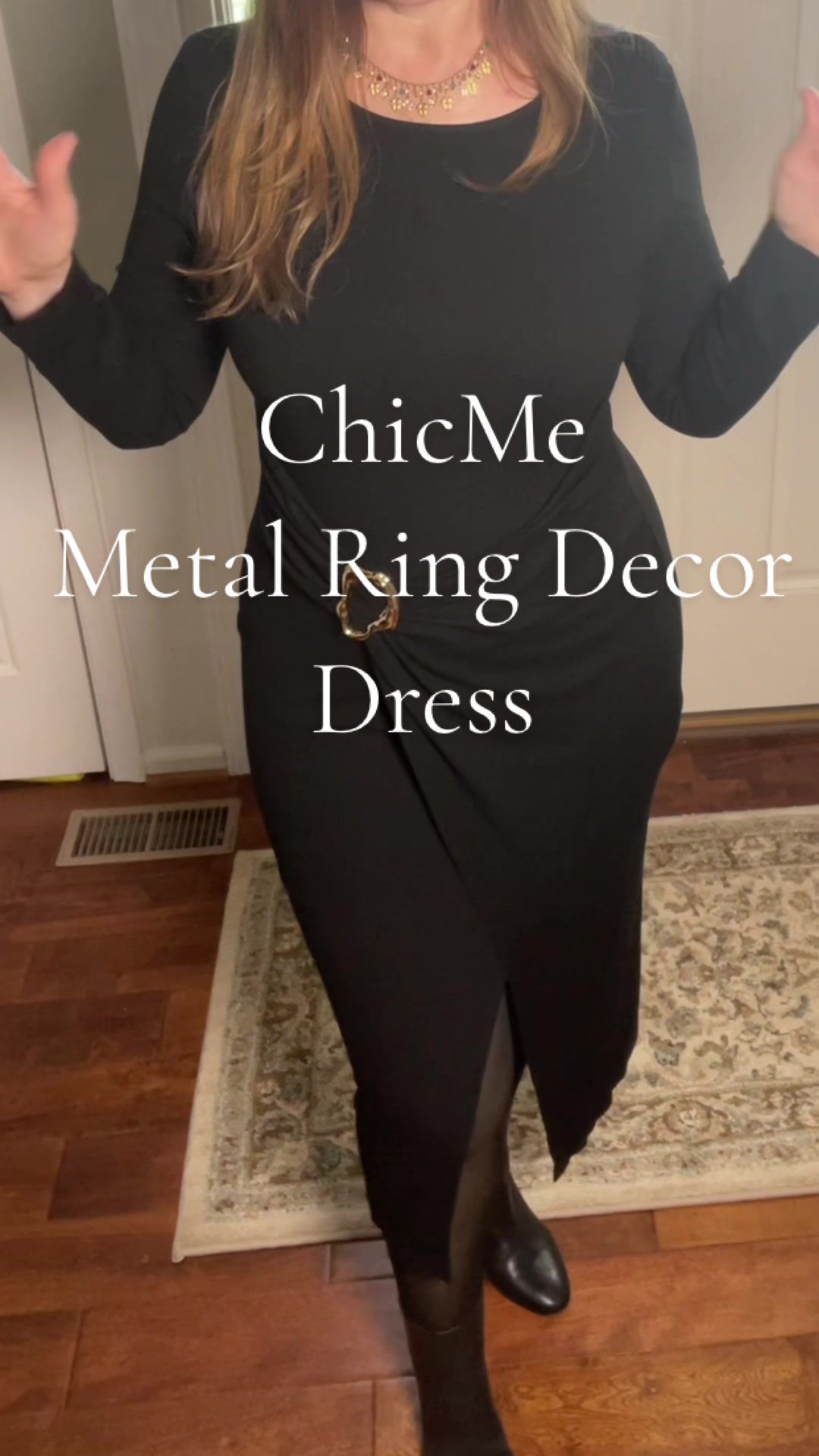 TikTok post by @annettemork for ChicMe. Caption reads: This midi dress is a closet staple must have.....