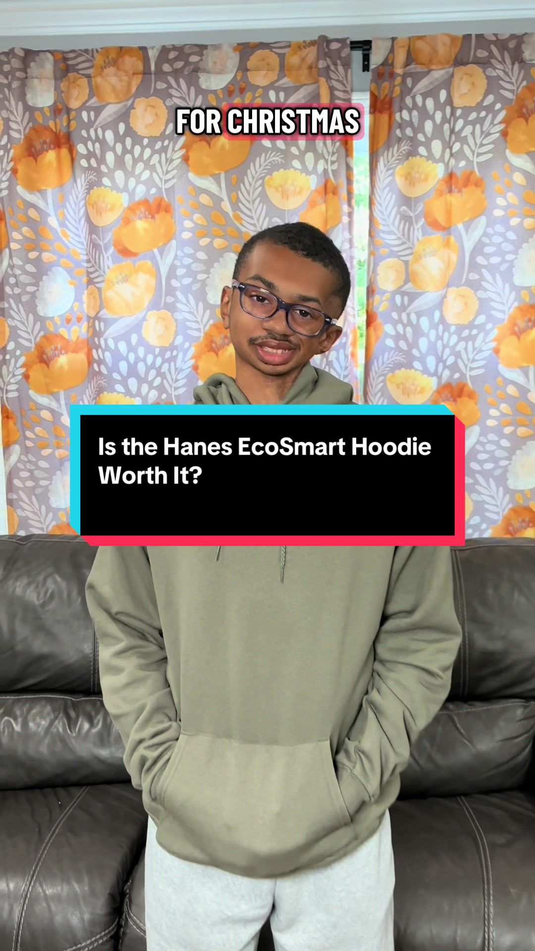 TikTok post by @the.quiet.hustler5 for Hanes. Caption reads: Unboxing the Hanes EcoSmart hoodie Soft fleece,....
