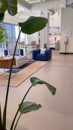 Instagram post by @beautyinamin for WeWork. Caption reads: @wework is the perfect place for you to work on....