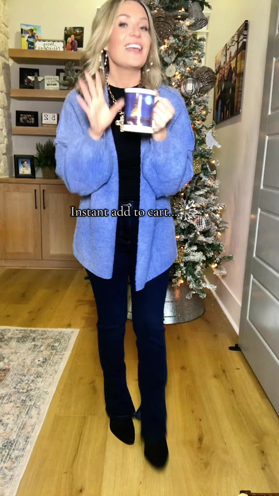 TikTok post by @bdozier for PrettyGarden. Caption reads: The softest oversized cardigan in so many colors.....