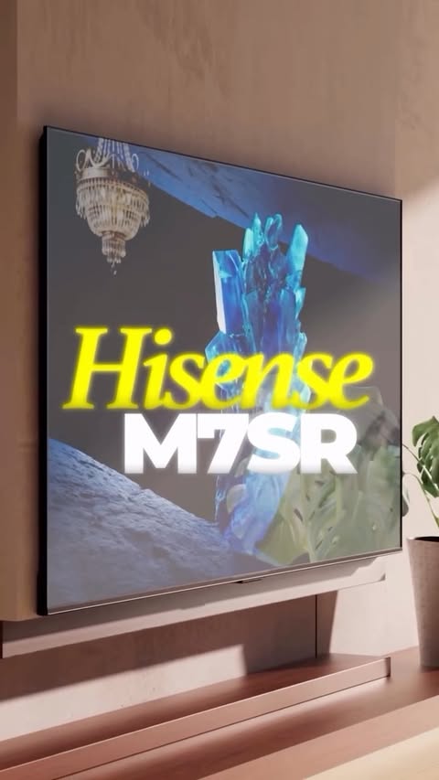Instagram post by @kevenveras_ for Hisense. Caption reads: Best TV Living Room UPGRADE ‘Hisense M7SR’ The....