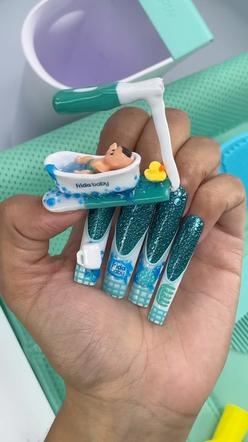 Instagram post by @ilysmnails for Frida Baby. Caption reads: Spray it don't say it? @fridababy #sponsored....