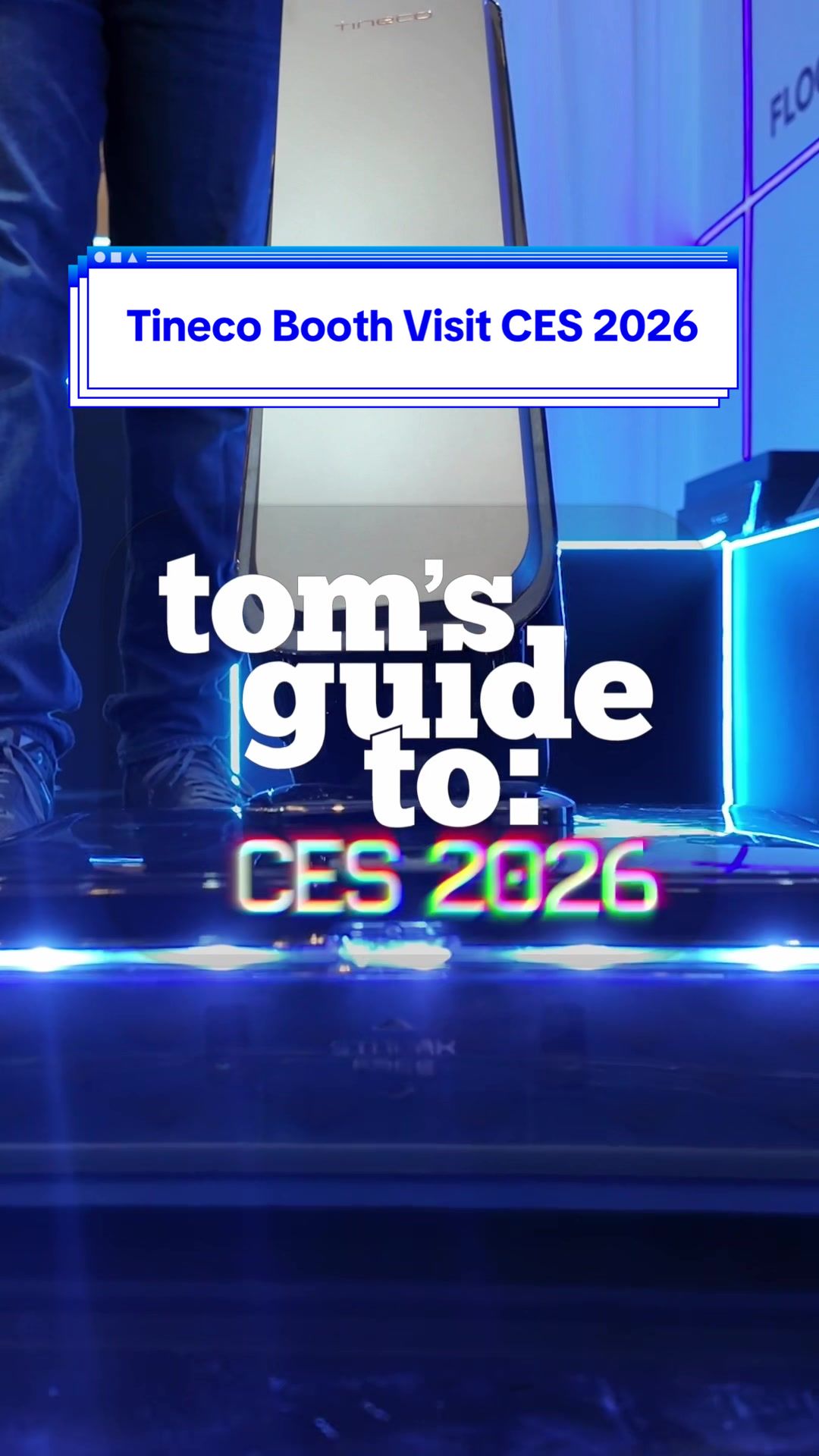 TikTok post by @tomsguide for Tineco. Caption reads: [...] so cool! Come with us to check out....