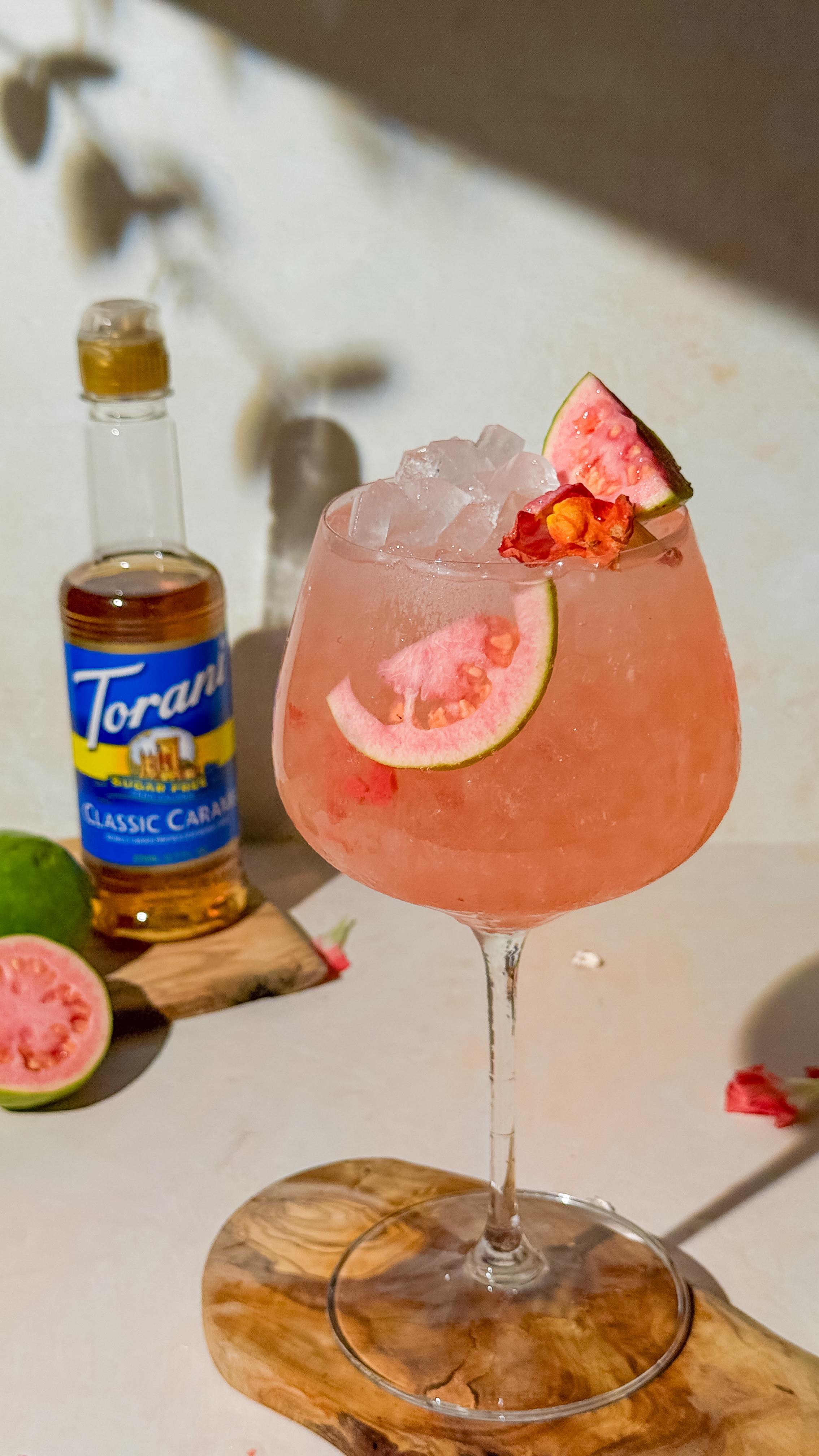 Instagram post by @tativegancooking for Torani. Caption reads: Guava + Caramel = the combo you didn’t know you....