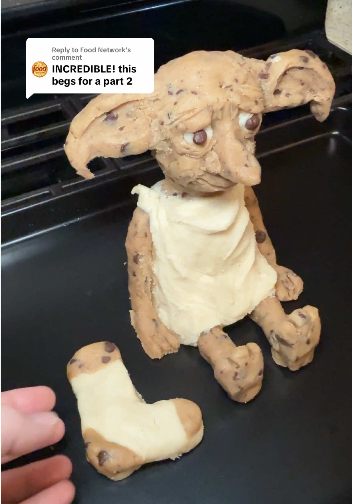 TikTok post by @thekatiebettini for Food Network. Caption reads: Replying to @Food Network   #ad Dobby is a free....