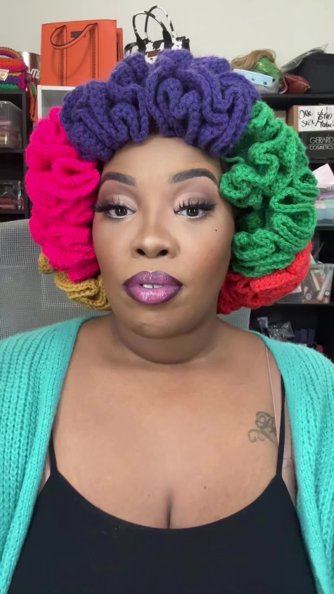 TikTok post by @ladypainted90 for Karlami. Caption reads: [...] #valentinesdayhair #wigtouchup #touchup....