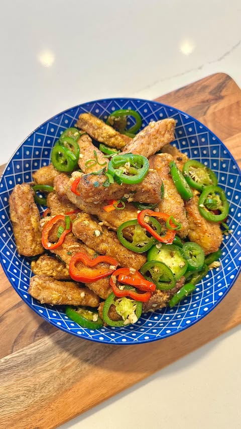 Instagram post by @chelsealynhome for Kikkoman USA. Caption reads: My wife was craving Salt and Pepper Pork Chops for....