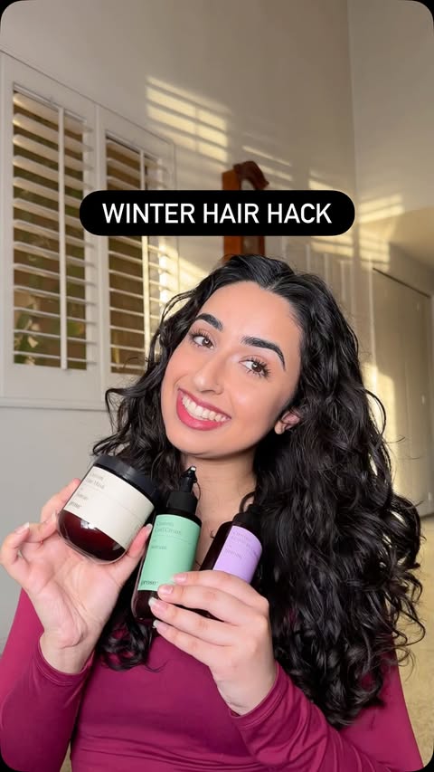 Instagram post by @sumans.waves for Politics and Prose. Caption reads: The winter makes my hair SO dry, but these tips....