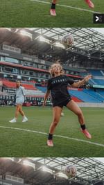 Instagram post by @bellayoussef16 for TOGETHXR. Caption reads: @alikrieger may be hanging up her cleats but not....