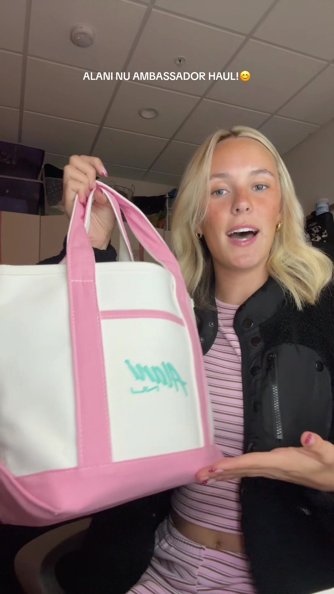 TikTok post by @alliehurleyy for Alani Nutrition. Caption reads: [...] are so spoiled I love you @Alani Nutrition....