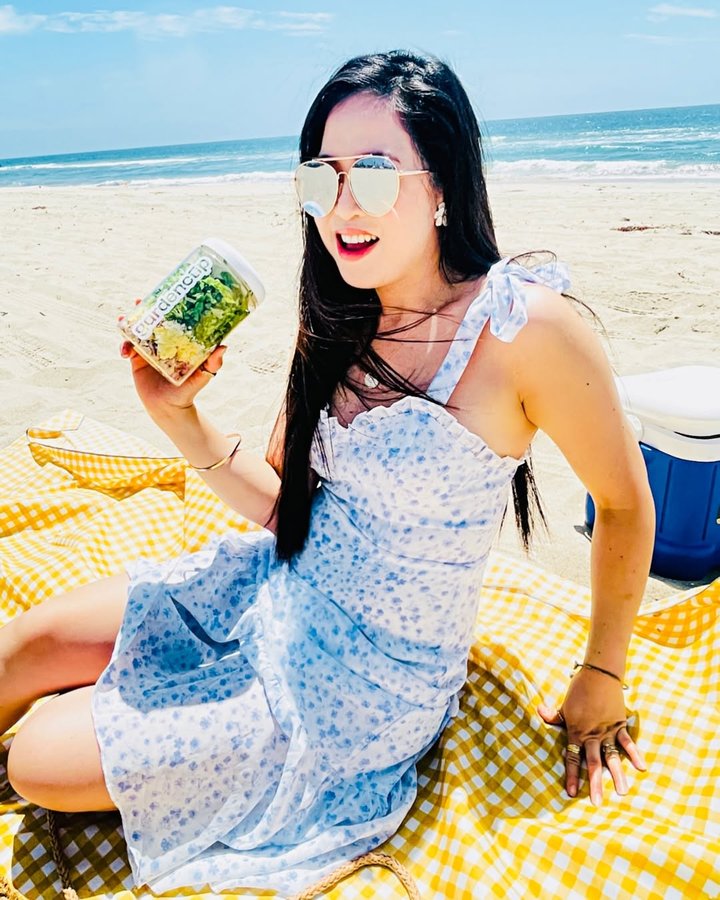 Instagram post by @carina_herren for Gardencup. Caption reads: [...] and protein can be tough. Thankfully....