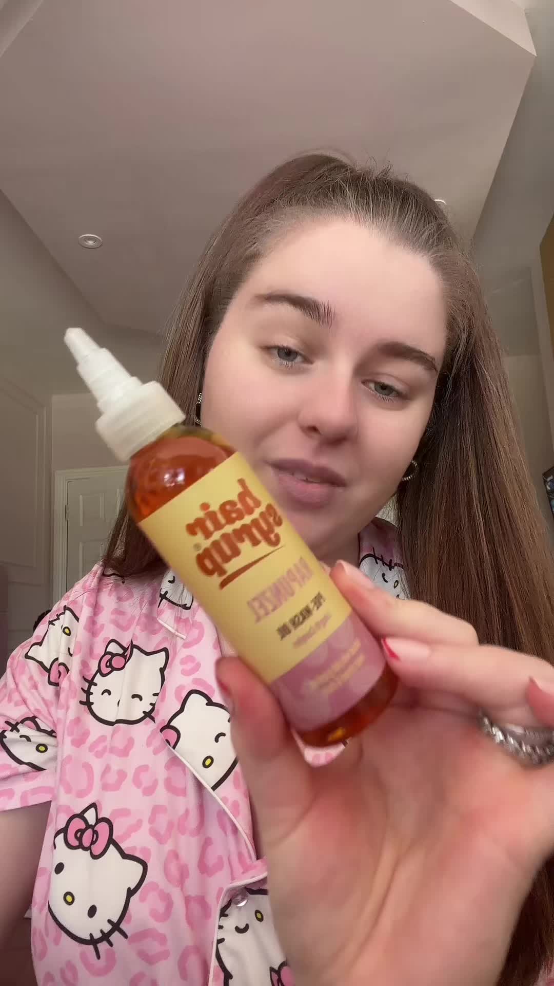 TikTok post by @makeupbyolivia29601 for Hair Syrup. Caption reads: [...] if you want that longer hair 🥰🥰 @Hair....