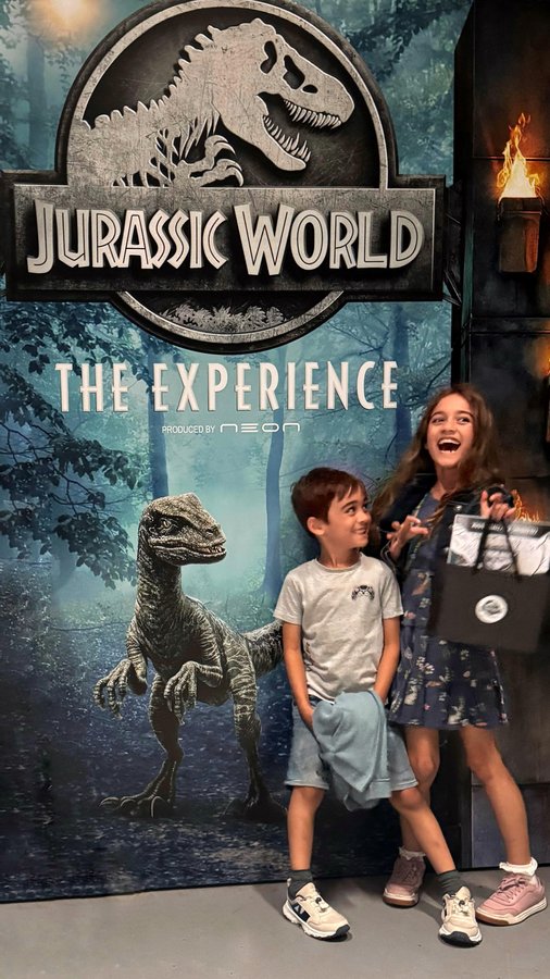 Instagram post by @mothergoodadventures for fvrup.com. Caption reads: #ad Calling all dinosaur fans!!....