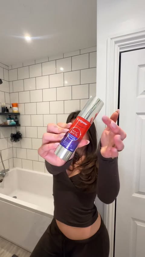 Instagram post by @louisegreeenn for Colgate. Caption reads: ad morning routine with @colgateuk ✨💜

using....