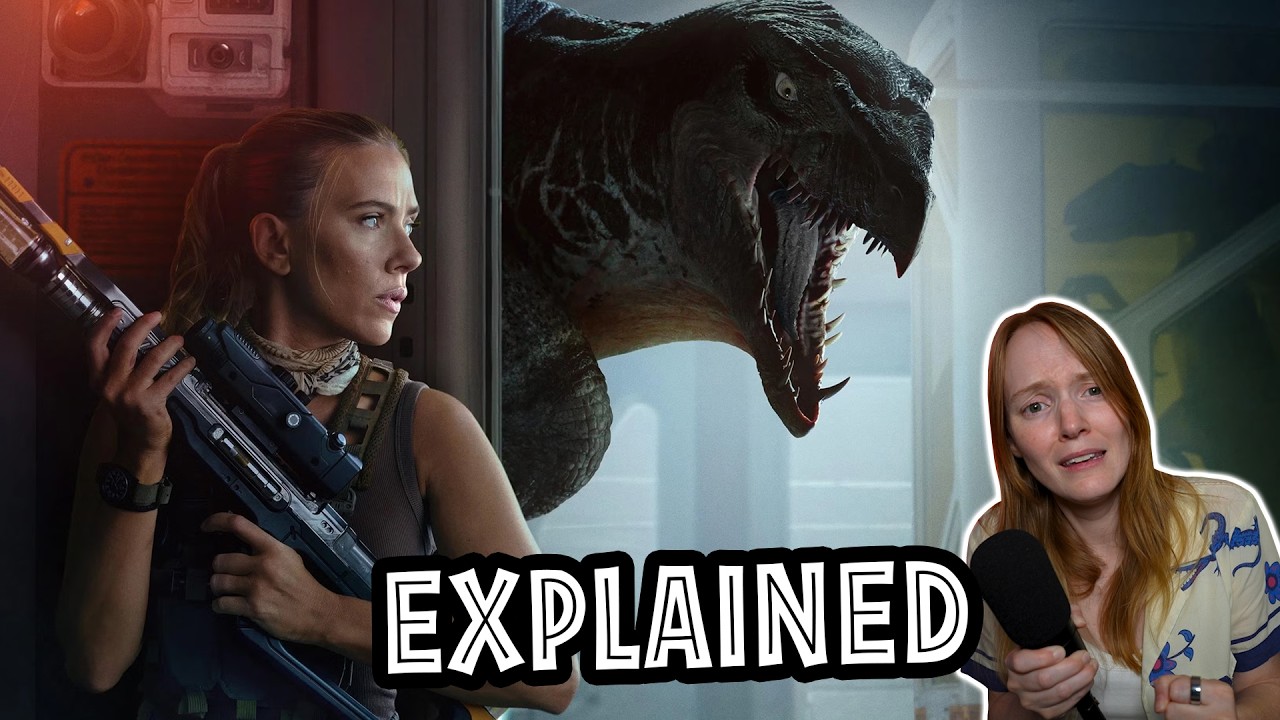YouTube post by @AmandaTheJedi for Surfshark. Caption reads: JURASSIC WORLD REBIRTH is Dumb (but I don't hate....