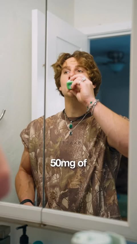 Instagram post by @dylan.kolak for Magic Mind. Caption reads: [...] #supplements #gymtok #productivity....