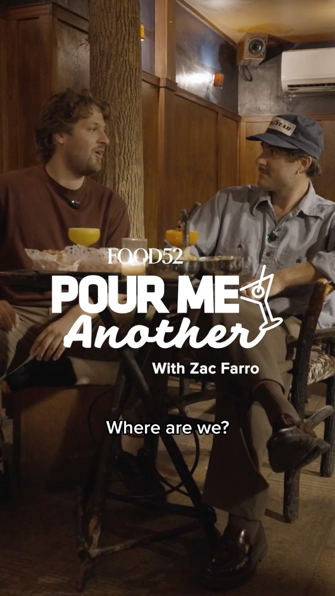 Instagram post by @zacfarro for Food52. Caption reads: Today on Pour Me Another, Noah sits down with....
