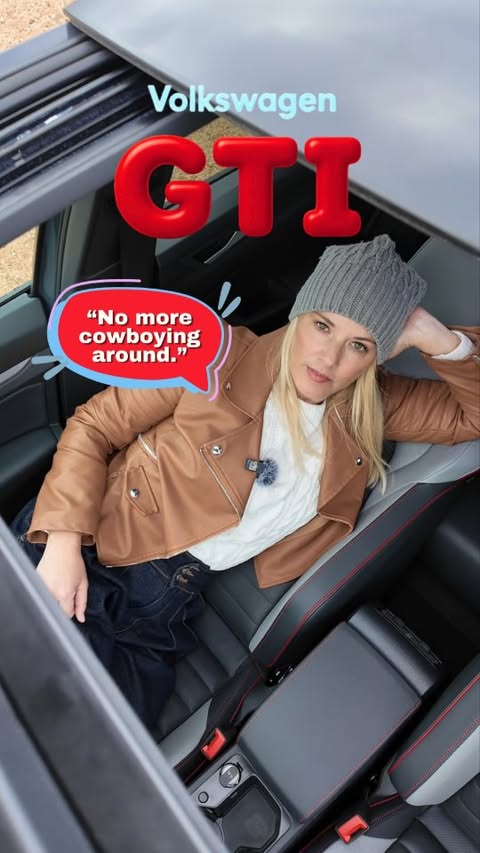 Instagram post by @juliet_mcguire for Volkswagen USA. Caption reads: A GTI might be built to be quick, but....