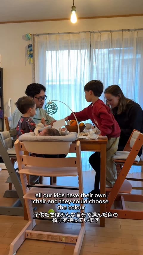 Instagram post by @sandra_n_yusuke for Stokke. Caption reads: [...] kids products I truly recommend, and the....