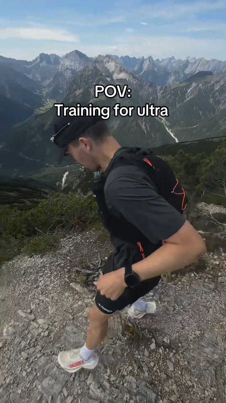 Instagram post by @nis.alps for adidas TERREX. Caption reads: perfect trainings loop for the next race....