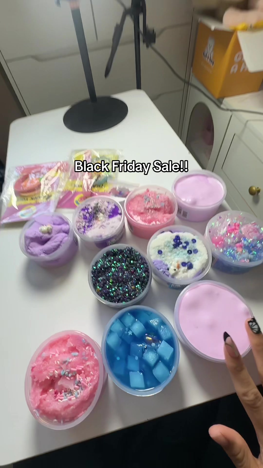 TikTok post by @cilllla_official for Peachybbies. Caption reads: Peachybbies slime just restocked!! @Peachybbies....