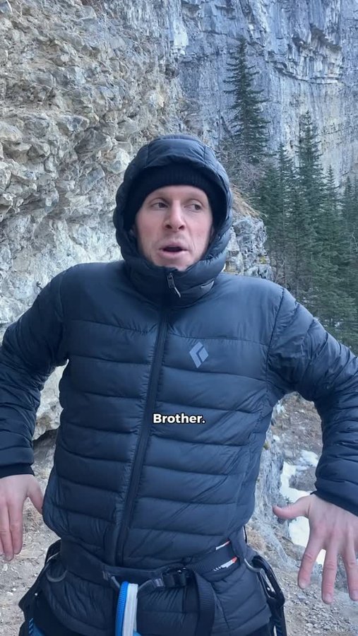 Instagram post by an influencer for Black Diamond Equipment. Caption reads: BD Access Down Hoody? Good aura. Your friend’s....
