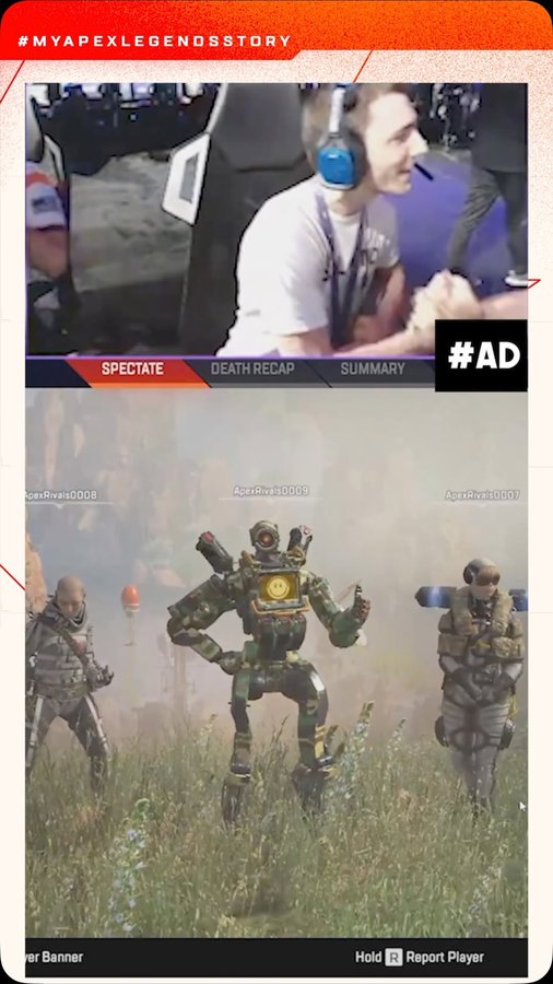 Instagram post by @tannerslays for Apex Legends. Caption reads: One of my many Memories on Apex Legends 🙏🏼....