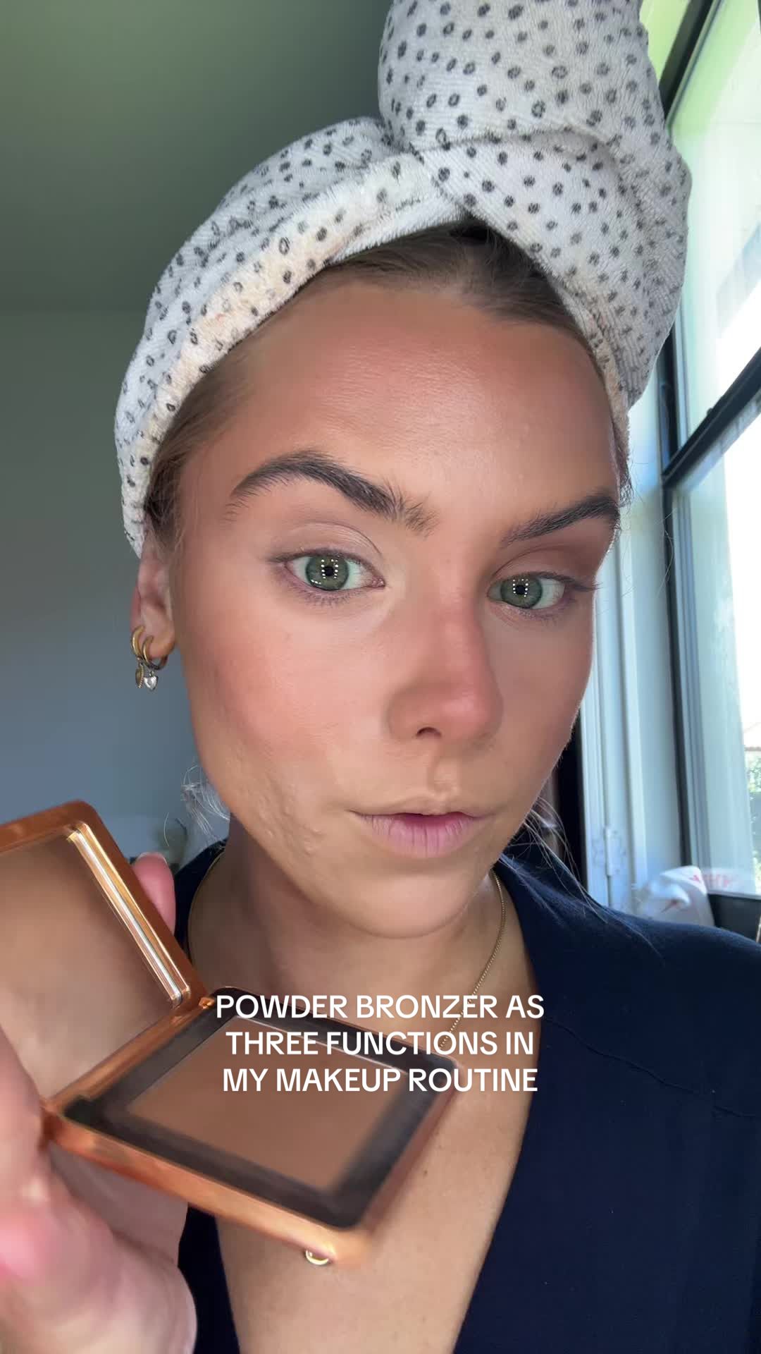 TikTok post by @sloanevosen for Haus Labs. Caption reads: [...] is a good bronzer like this @Haus Labs by....