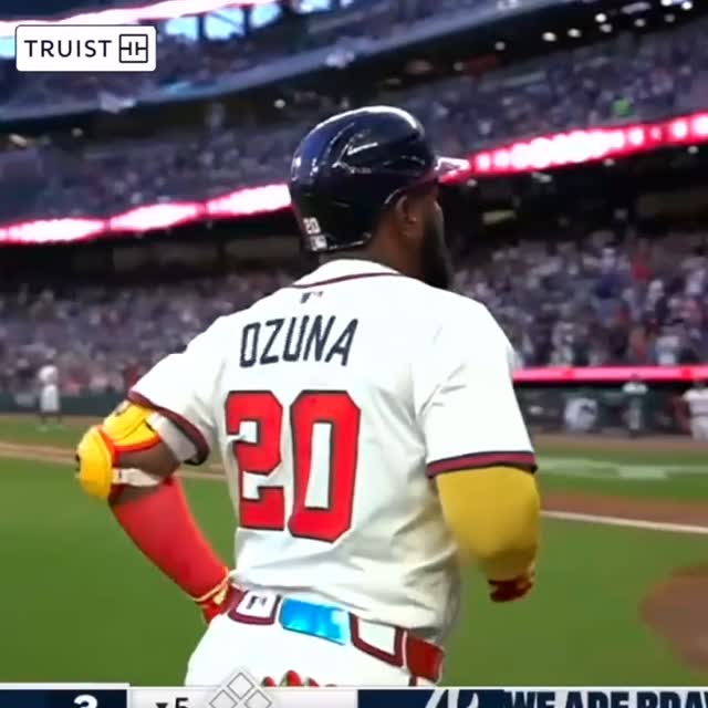 Instagram post by @braves for Truist. Caption reads: For every home run hit by the Braves through 2025,....