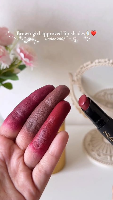 Instagram post by @shreeyarg for Hilary Rhoda Cosmetics. Caption reads: Comment “DM” to get the link in your inbox 📥 . .....