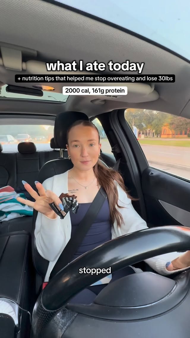 Instagram post by @kraftyoufitness for RXBAR. Caption reads: what I ate today + nutrition tips that helped me....