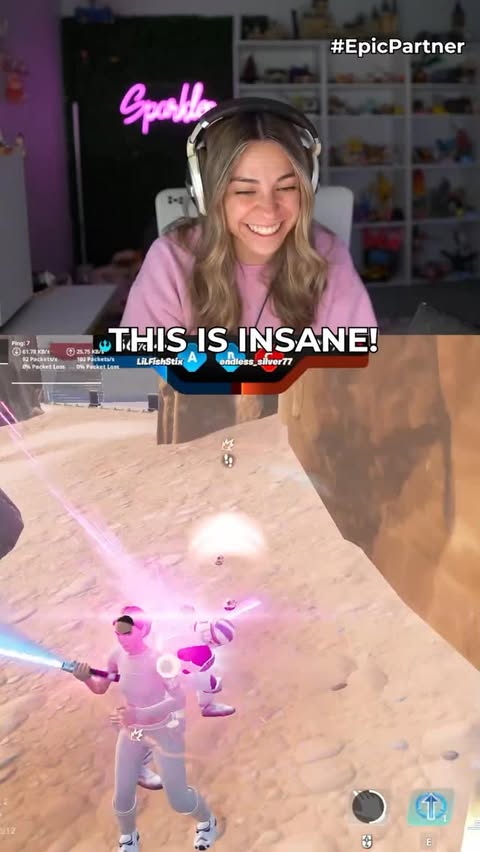 Instagram post by @sparkles_qt for Fortnite. Caption reads: [...] Siege is my FAVORITE Star Wars game in....